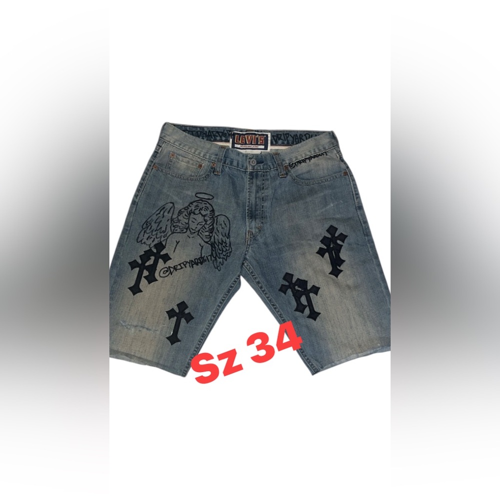 Angels X Crosses Sz 34 Jeans Shorts Custom